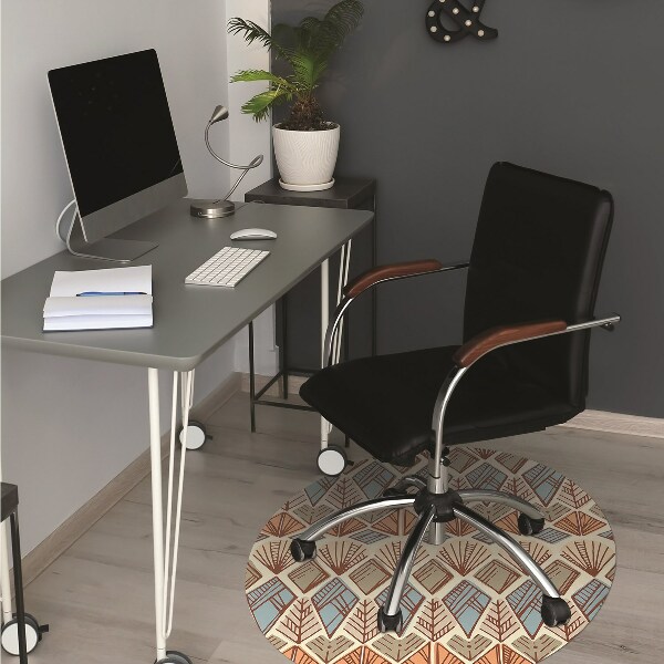 Tapis fauteuil bureau Motif brun ethnique
