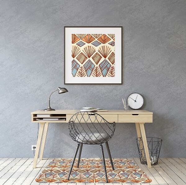 Tapis fauteuil bureau Motif brun ethnique