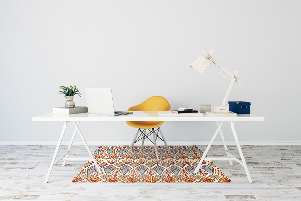 Tapis fauteuil bureau Motif brun ethnique