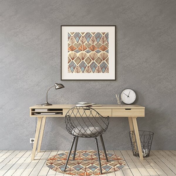 Tapis fauteuil bureau Motif brun ethnique