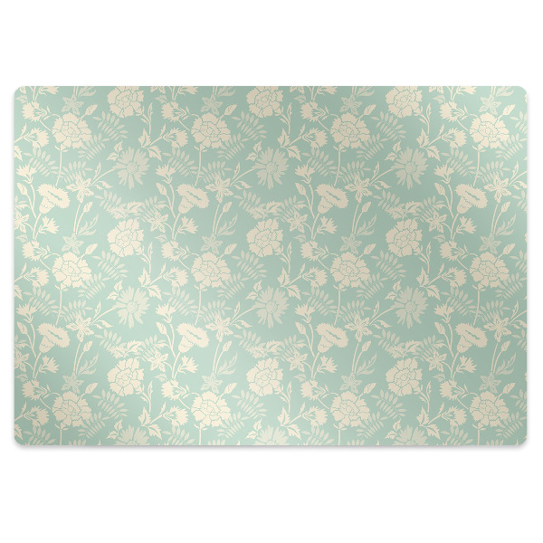 Tapis de chaise fleurs blanches