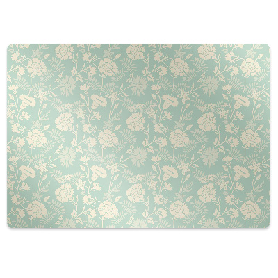 Tapis de chaise fleurs blanches