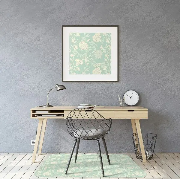 Tapis de chaise fleurs blanches
