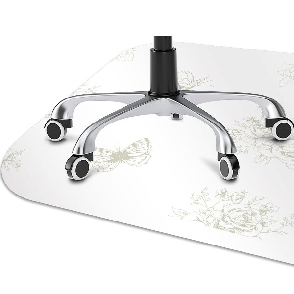 Tapis de chaise de bureau Papillons et fleurs