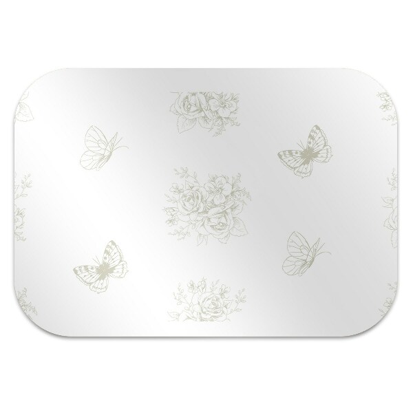 Tapis de chaise de bureau Papillons et fleurs