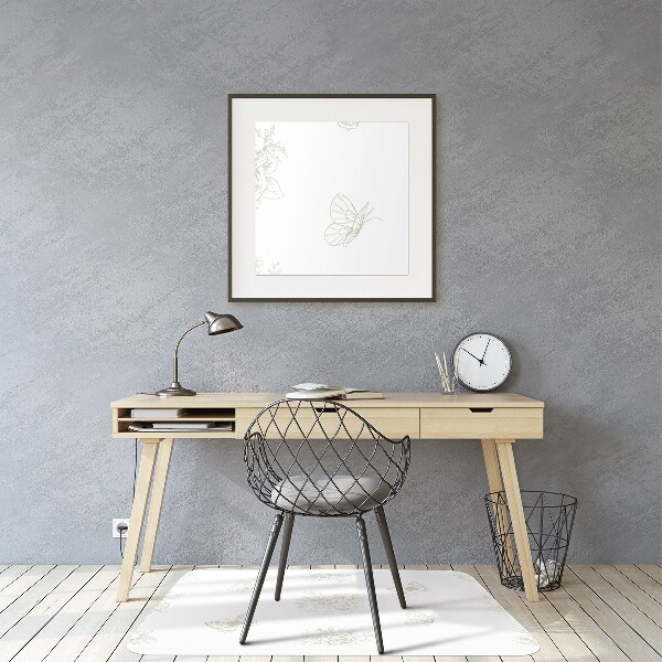 Tapis de chaise de bureau Papillons et fleurs