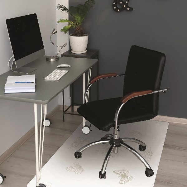 Tapis de chaise de bureau Papillons et fleurs