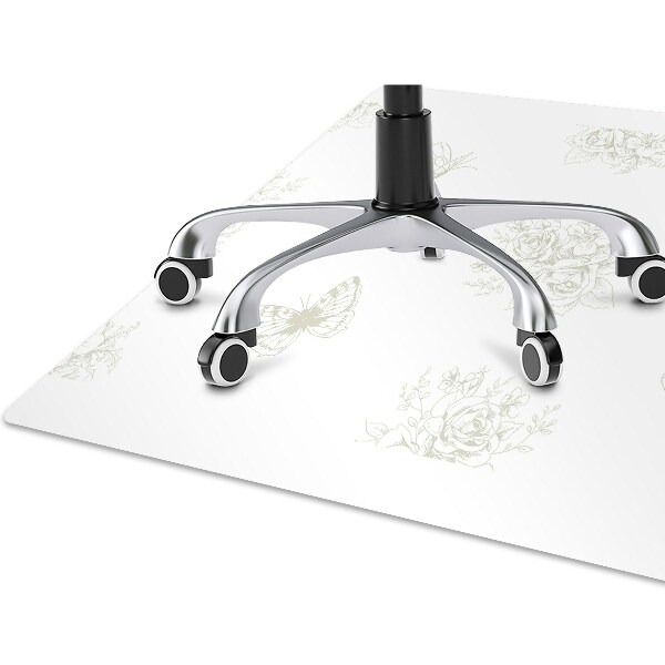 Tapis de chaise de bureau Papillons et fleurs