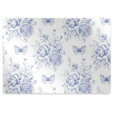 Tapis de chaise de bureau Papillons et fleurs