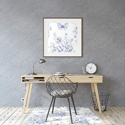 Tapis de chaise de bureau Papillons et fleurs