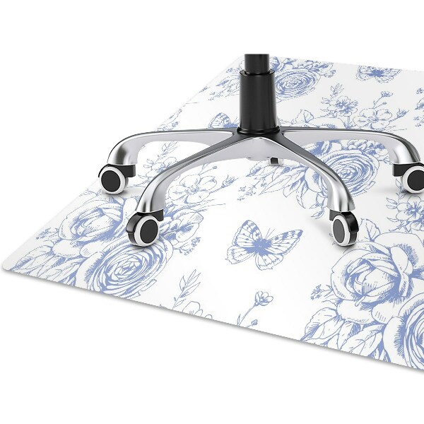Tapis de chaise de bureau Papillons et fleurs