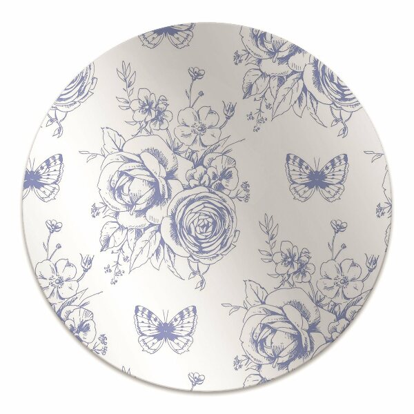 Tapis de chaise de bureau Papillons et fleurs
