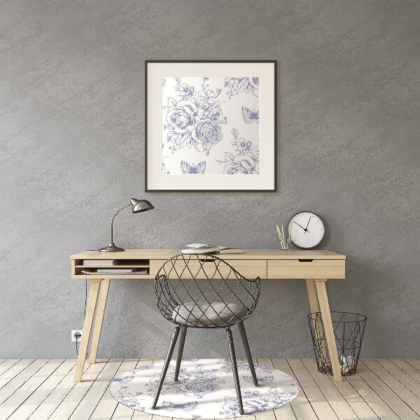 Tapis de chaise de bureau Papillons et fleurs