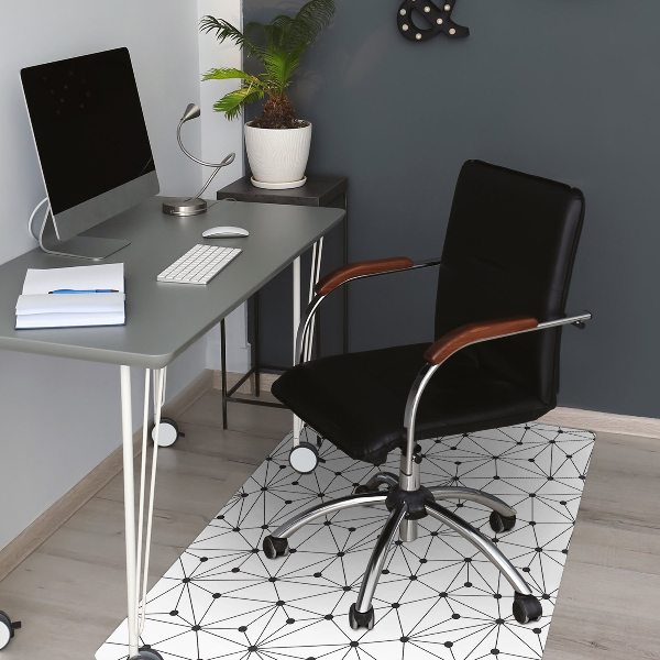 Tapis de chaise de bureau Tirets et points