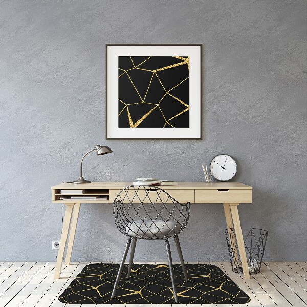 Tapis de protection de sol Mosaïque or et noire