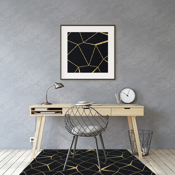 Tapis de protection de sol Mosaïque or et noire