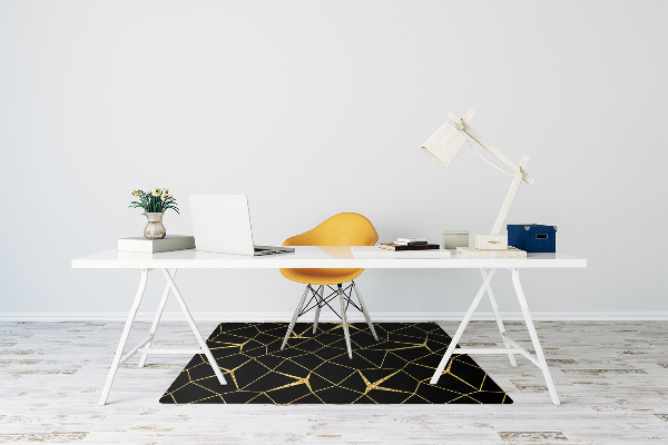 Tapis de protection de sol Mosaïque or et noire