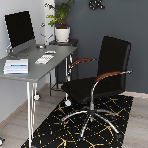 Tapis de protection de sol Mosaïque or et noire