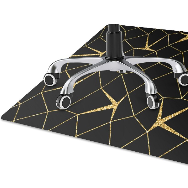 Tapis de protection de sol Mosaïque or et noire