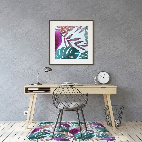Tapis fauteuil bureau do biura Feuilles tropicales