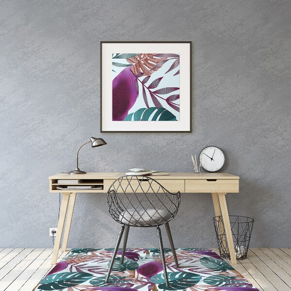 Tapis fauteuil bureau do biura Feuilles tropicales