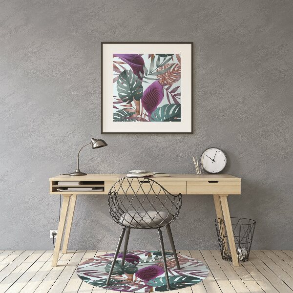 Tapis fauteuil bureau do biura Feuilles tropicales