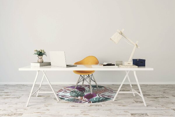 Tapis fauteuil bureau do biura Feuilles tropicales