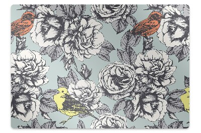 Tapis de chaise Roses et oiseaux