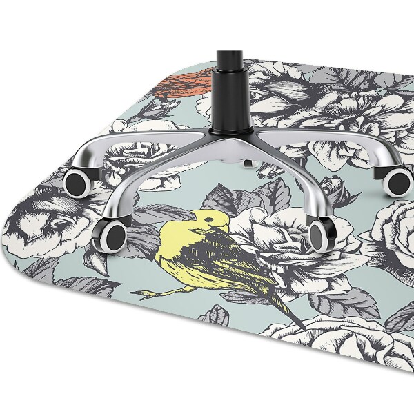 Tapis de chaise Roses et oiseaux