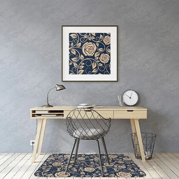 Tapis pour chaise de bureau Vintage Roses Golden