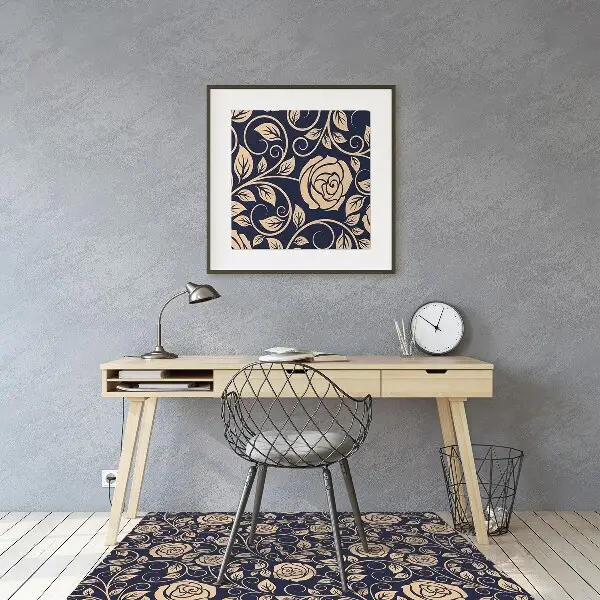 Tapis pour chaise de bureau Vintage Roses Golden