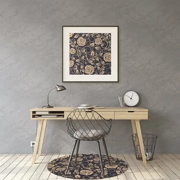 Tapis pour chaise de bureau Vintage Roses Golden
