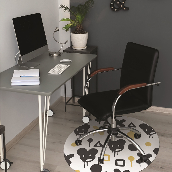 Tapis de protection de sol Graffiti noir et jaune