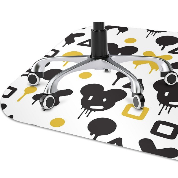 Tapis de protection de sol Graffiti noir et jaune