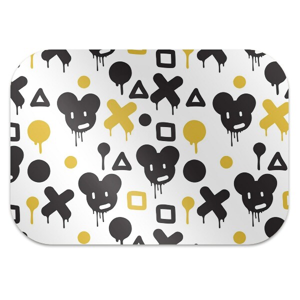 Tapis de protection de sol Graffiti noir et jaune