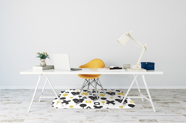 Tapis de protection de sol Graffiti noir et jaune