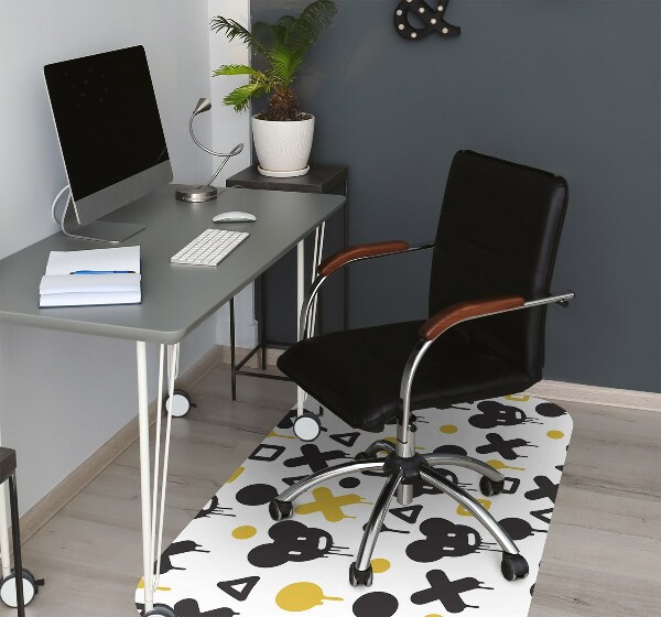 Tapis de protection de sol Graffiti noir et jaune