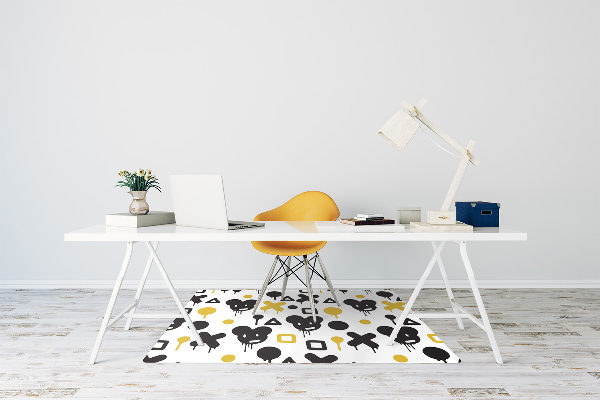 Tapis de protection de sol Graffiti noir et jaune