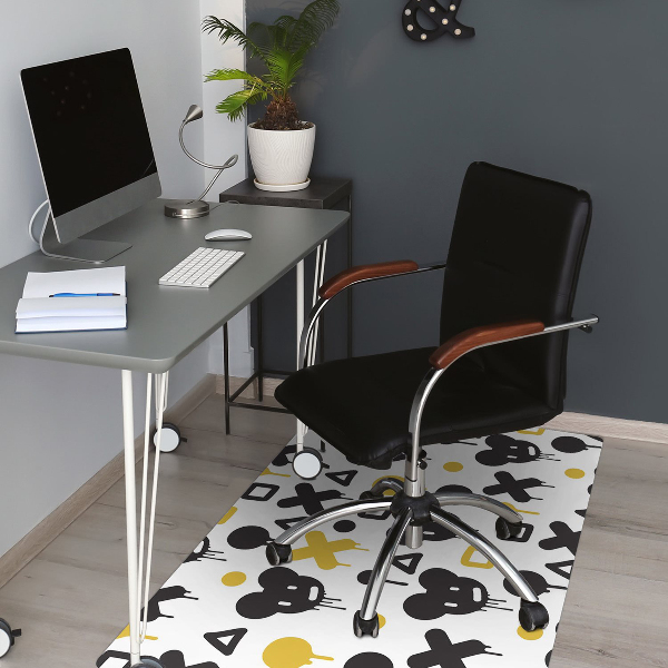 Tapis de protection de sol Graffiti noir et jaune