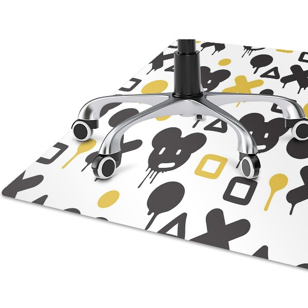Tapis de protection de sol Graffiti noir et jaune