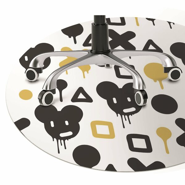 Tapis de protection de sol Graffiti noir et jaune
