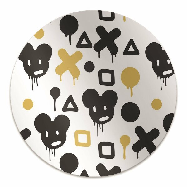 Tapis de protection de sol Graffiti noir et jaune