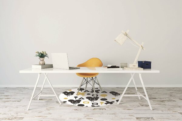 Tapis de protection de sol Graffiti noir et jaune
