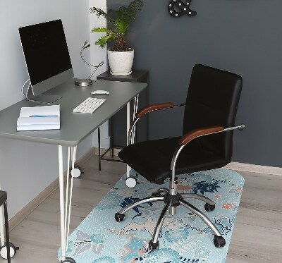 Tapis pour chaise de bureau Grue et fleurs