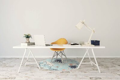 Tapis pour chaise de bureau Grue et fleurs