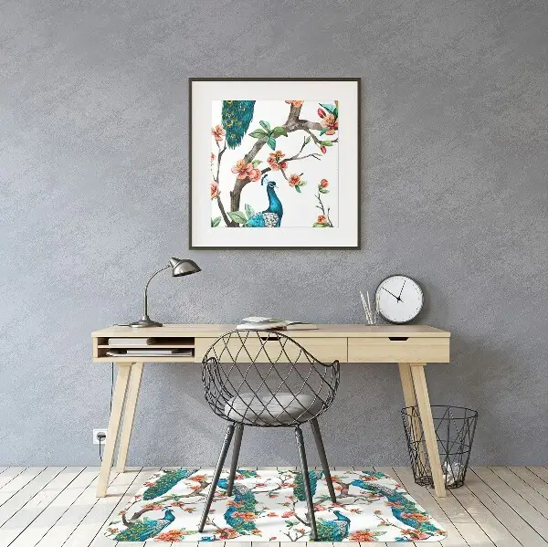 Tapis de chaise Paon coloré