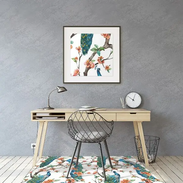 Tapis de chaise Paon coloré