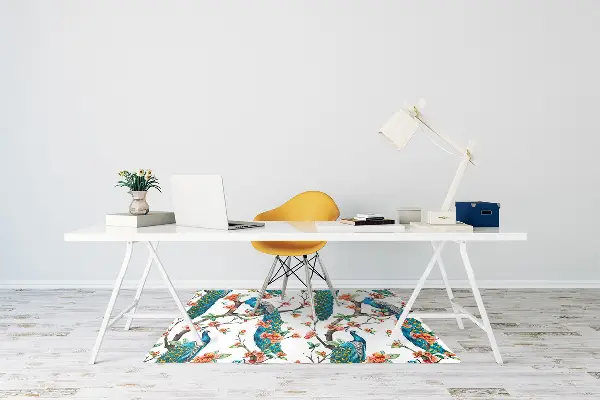 Tapis de chaise Paon coloré