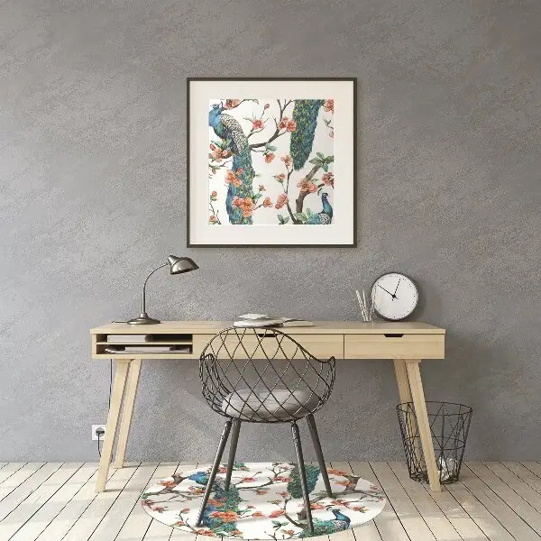 Tapis de chaise Paon coloré