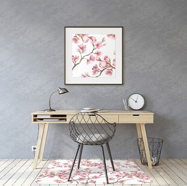 Tapis de chaise de bureau fleurs de cerisier